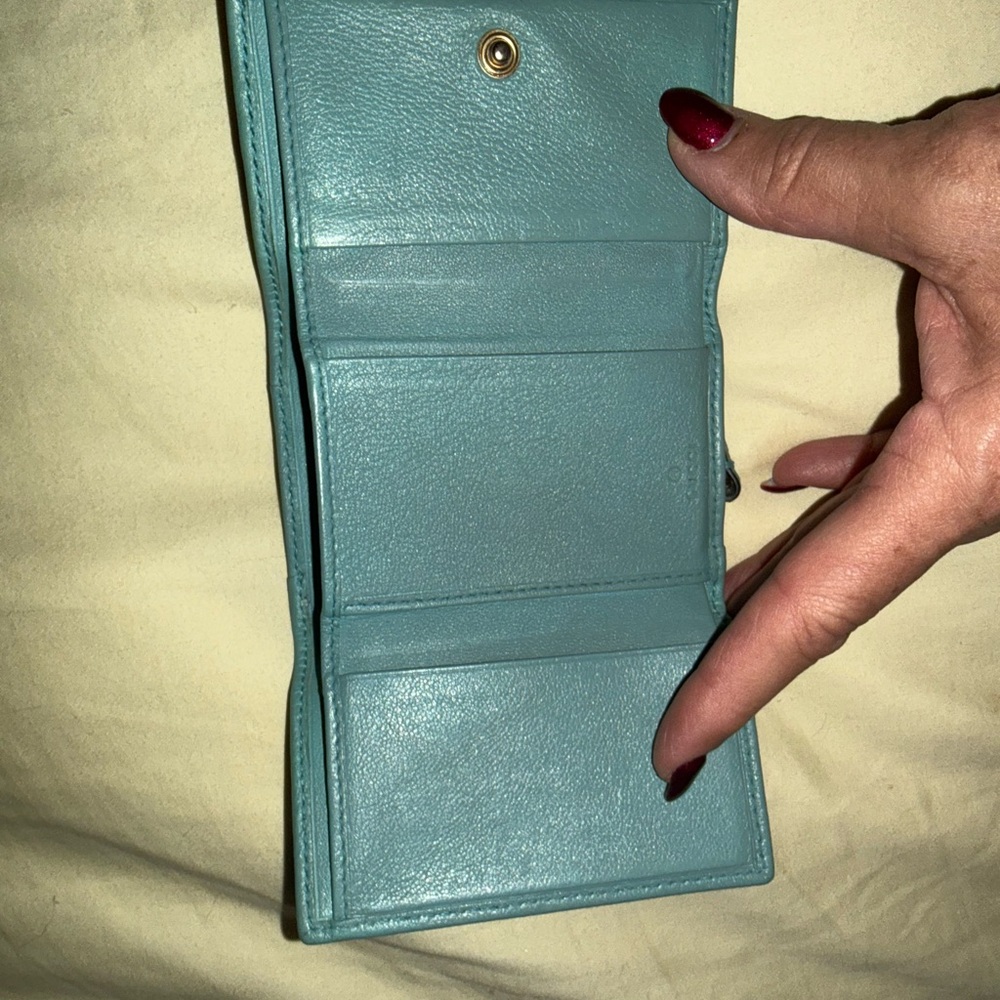 Gucci Teal Leather Wallet with Bamboo Accent - Picture 8 of 10